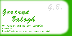 gertrud balogh business card