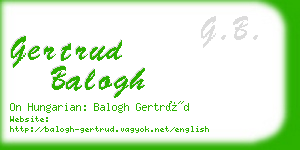 gertrud balogh business card